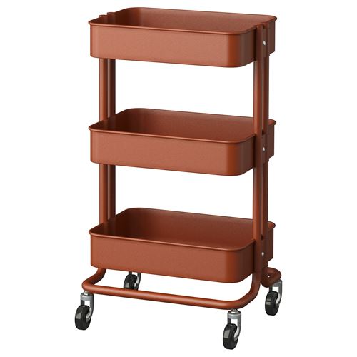 IKEA - RASKOG, trolley, red-brown, 35x45x78 cm