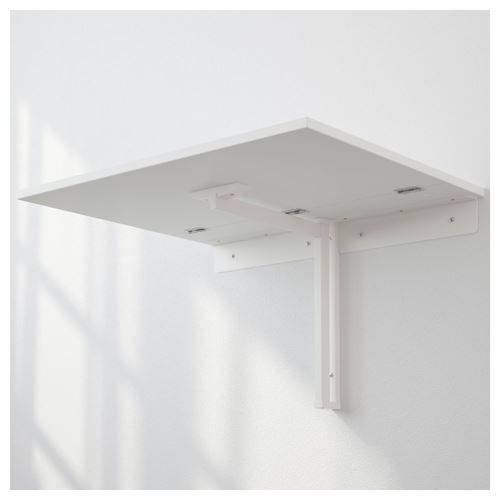 IKEA - NORBERG, wall-mounted drop-leaf table, white, seats 2