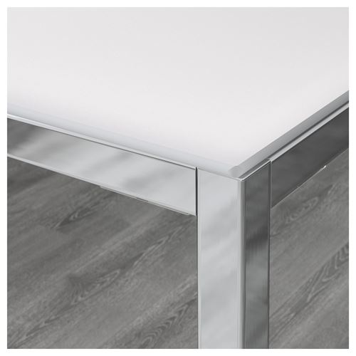 IKEA - TORSBY/BERNHARD, yemek masası takımı, beyaz cam-beyaz, 4 sandalyeli
