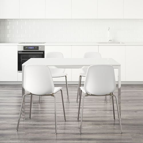 IKEA - TORSBY/LEIFARNE, dining set, white, 4 chairs
