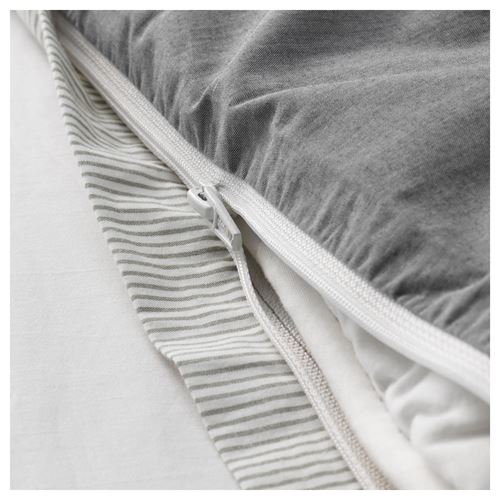 IKEA - BLAVINDA, double quilt cover and 2 pillowcases, grey, 240x220/50x60 cm