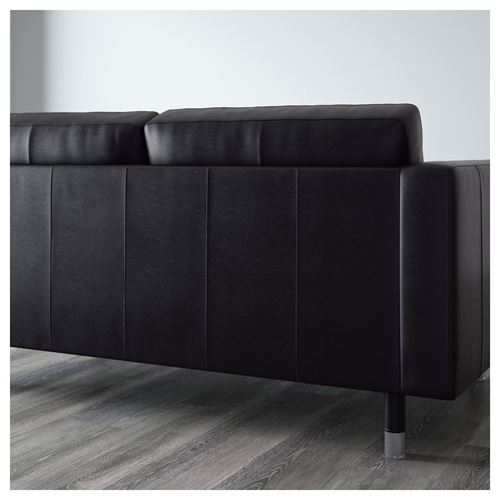 IKEA - LANDSKRONA, 3-seat leather sofa, grann-bomstad black