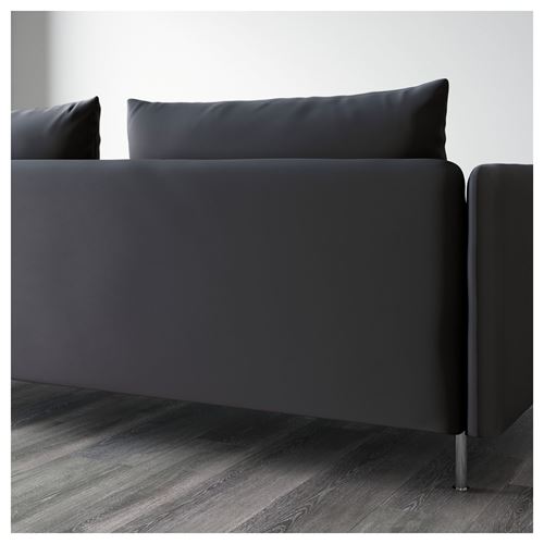 IKEA - SÖDERHAMN, uzanma koltuklu 4'lü kanepe, samsta koyu gri