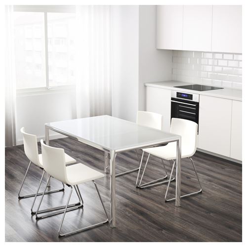 IKEA - TORSBY, yemek masası, renksiz, 4 kişilik