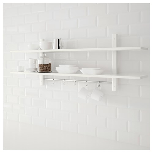 IKEA - VARDE, duvar rafı, beyaz, 140x50 cm