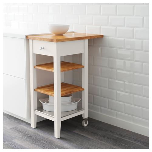 IKEA - STENSTORP, trolley, white/oak, 45x43x90 cm