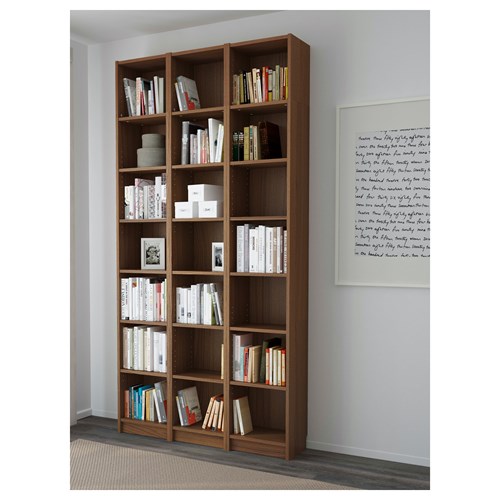 IKEA - BILLY, bookcase, brown ash veneer, 120x28x237 cm