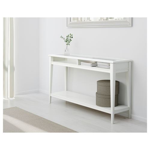 IKEA - LIATORP, konsol, beyaz-cam, 133x37x75 cm