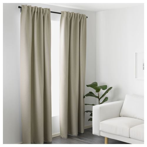 IKEA - VILBORG, karartma perde/2 kanat, bej, 145x300 cm
