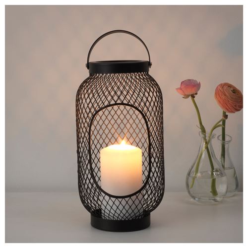 IKEA - TOPPIG, candle holder, black, 36 cm