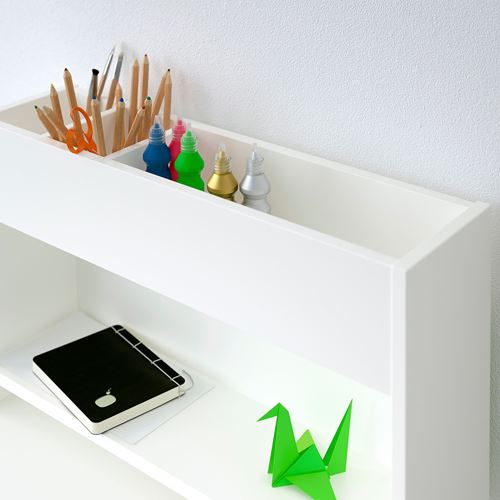 IKEA - PAHL, çocuk çalışma masası ek ünitesi, beyaz-yeşil, 64x17 cm