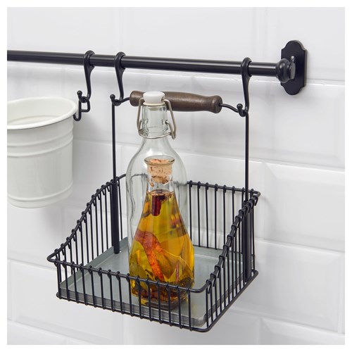 IKEA - FINTORP, tel sepet, siyah, 20x19x23 cm