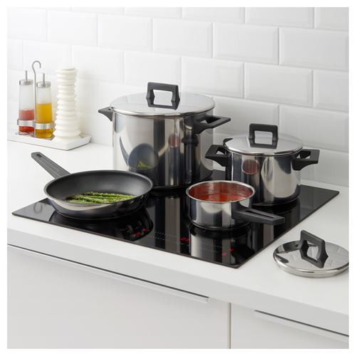 IKEA - SNITSIG, çelik tencere seti, paslanmaz çelik