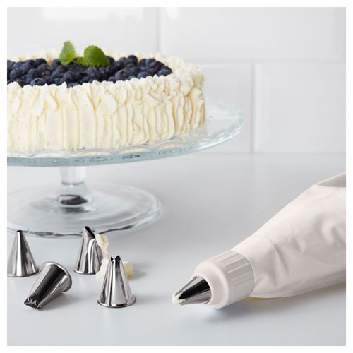 IKEA - SMAKSAM, cake decoration set, white