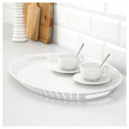 IKEA - ROMANTISK, tray, white, 52x39 cm