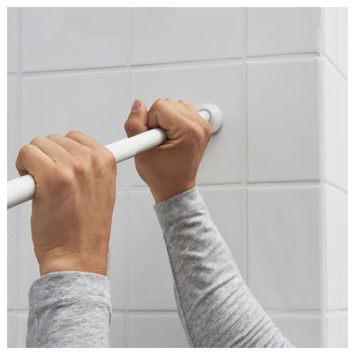 IKEA - BOTAREN, shower curtain rod, white, 70-120 cm