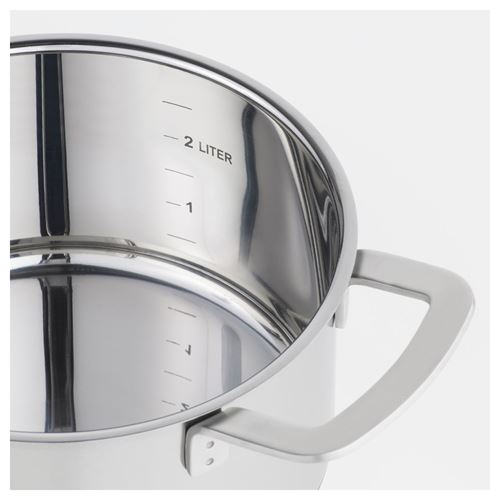 IKEA - IKEA 365+, çelik tencere, paslanmaz çelik-cam, 3 lt