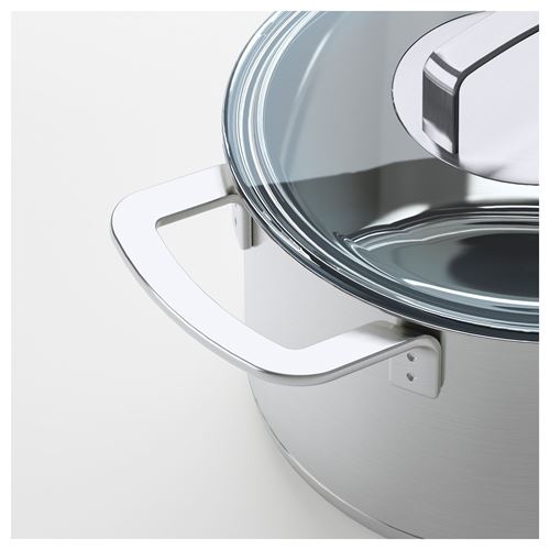 IKEA - IKEA 365+, çelik tencere, paslanmaz çelik-cam, 3 lt