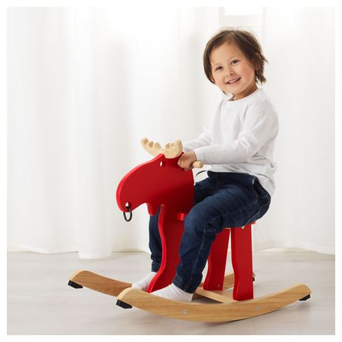 IKEA - EKORRE, rocking-moose, red, 73x29x52 cm