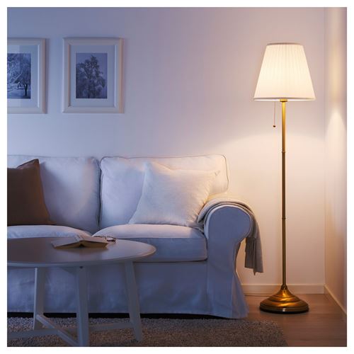 IKEA - ARSTID, floor lamp, brass-white