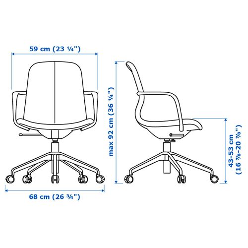 IKEA - LANGFJALL, office chair, gunnared beige-black