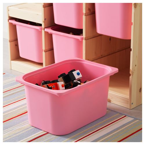 IKEA - TROFAST, storage-unit, pine/pink, 94x44x91 cm