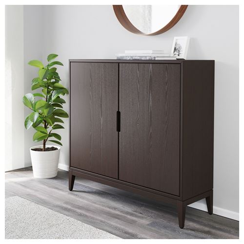 IKEA - REGISSÖR, cabinet with doors, brown, 118x110 cm