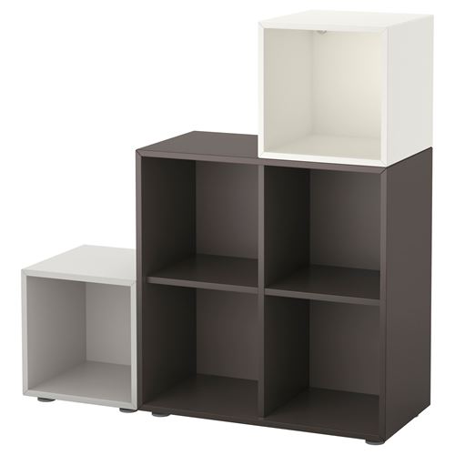 IKEA - EKET, console, white/light grey/dark grey, 105x35x107 cm