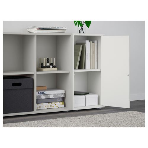 IKEA - EKET, kapaklı dolap kombinasyonu, beyaz-açık gri, 105x35x72 cm