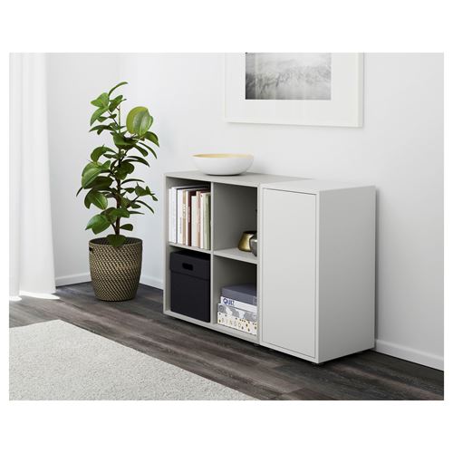 IKEA - EKET, kapaklı dolap kombinasyonu, beyaz-açık gri, 105x35x72 cm