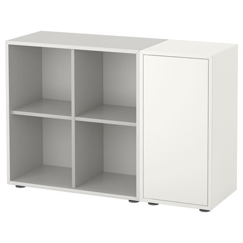 IKEA - EKET, kapaklı dolap kombinasyonu, beyaz-açık gri, 105x35x72 cm