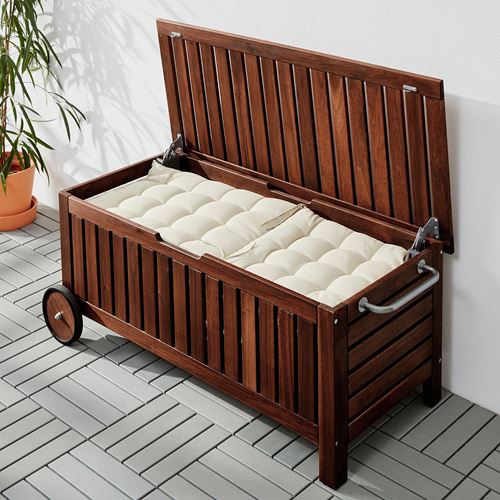 IKEA - APPLARÖ, bahçe bankı, kahverengi, 128x57 cm