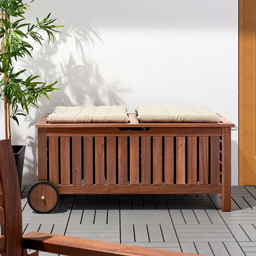 IKEA - APPLARÖ, bahçe bankı, kahverengi, 128x57 cm
