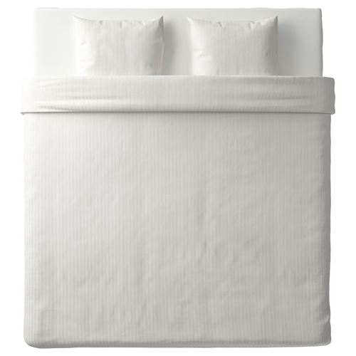 IKEA - NATTJASMIN, double quilt cover and 2 pillowcases, white, 240x220/50x60 cm