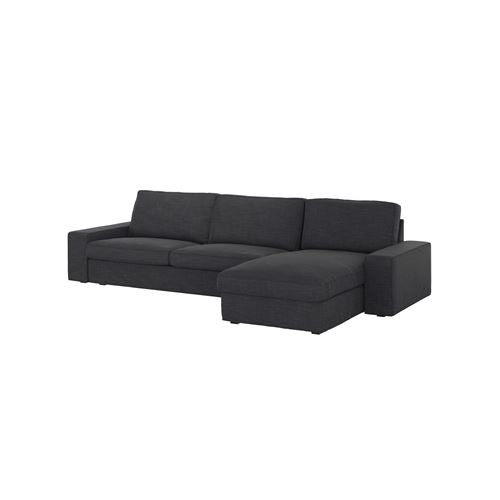 IKEA - KIVIK, uzanma koltuklu 4'lü kanepe, hillared antrasit