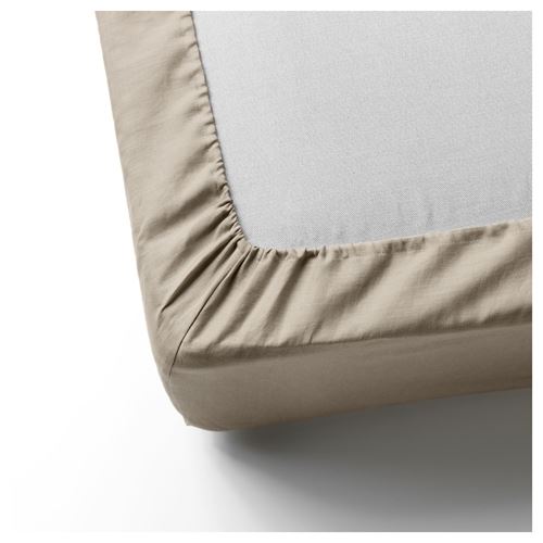 IKEA - PUDERVIVA, fitted sheet, natural, 90x200 cm