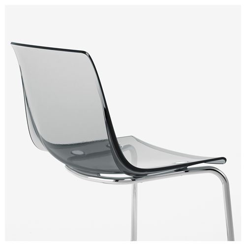 IKEA - TOBIAS, plastic chair, grey/chrome-plated