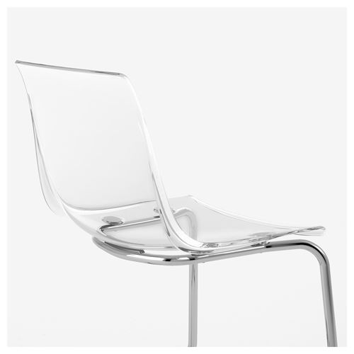 IKEA - TOBIAS, plastic chair, transparent/chrome-plated