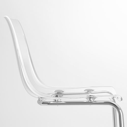 IKEA - TOBIAS, plastic chair, transparent/chrome-plated