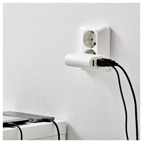 IKEA - SMAHAGEL, USB girişli şarj aleti, beyaz