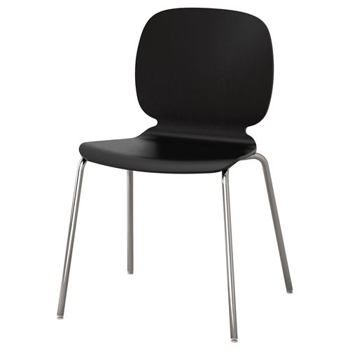 IKEA - SVENBERTIL, ahşap sandalye, siyah-broringe krom kaplama