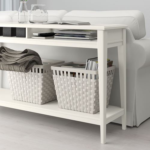 IKEA - LIATORP, konsol, beyaz-cam, 133x37x75 cm