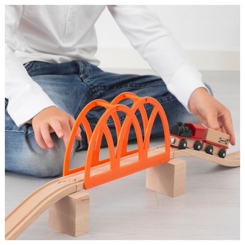 IKEA - LILLABO, 5-piece train bridge set, multicolour