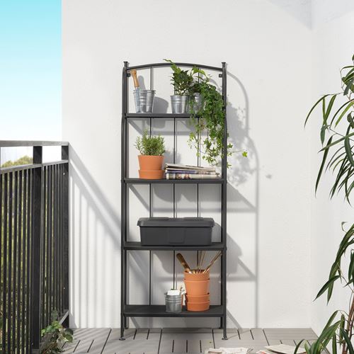 IKEA - LACKÖ, outdoor shelving unit, grey, 61x32x160 cm