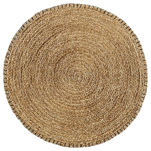 IKEA - KYSING, handwoven jute rug, seagrass-black, 74 cm