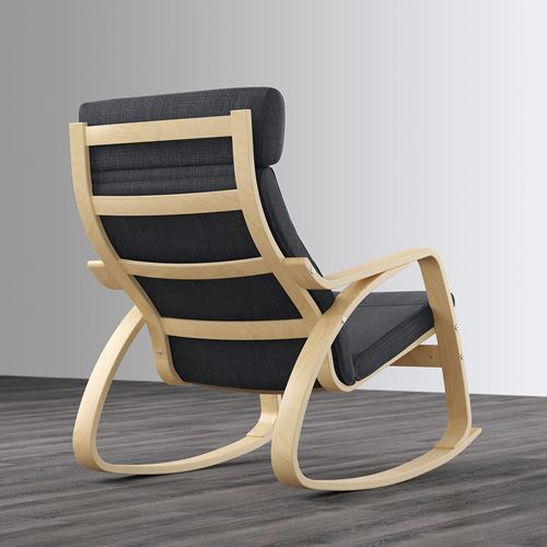 IKEA - POANG, rocking-chair, hillared anthracite-birch