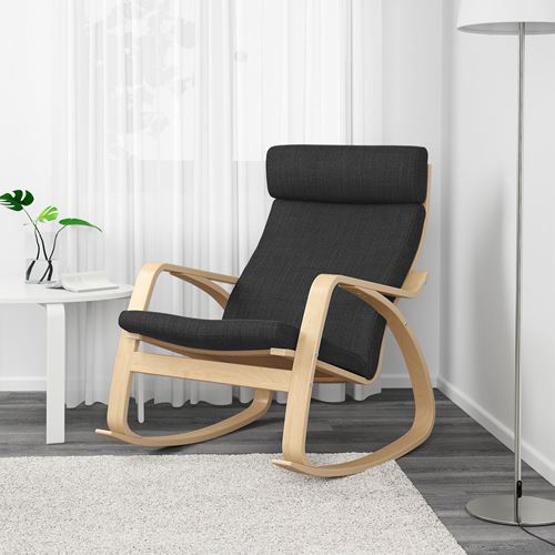 IKEA - POANG, rocking-chair, hillared anthracite-birch