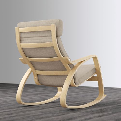 IKEA - POANG, rocking-chair, hillared beige-birch