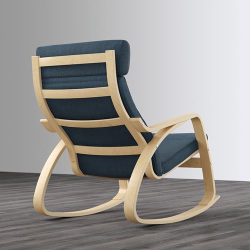 IKEA - POANG, rocking-chair, hillared dark blue-birch