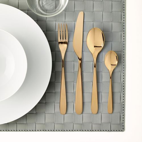 IKEA - TILLAGD, cutlery for 6 people, brass colour